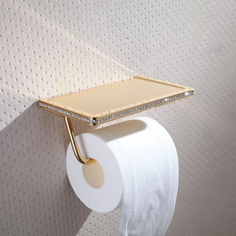 Туалетная платформа, катушка для бумаги, полностью медный золотой держатель для салфеток для мобильного телефона, коробка для салфеток для отеля1