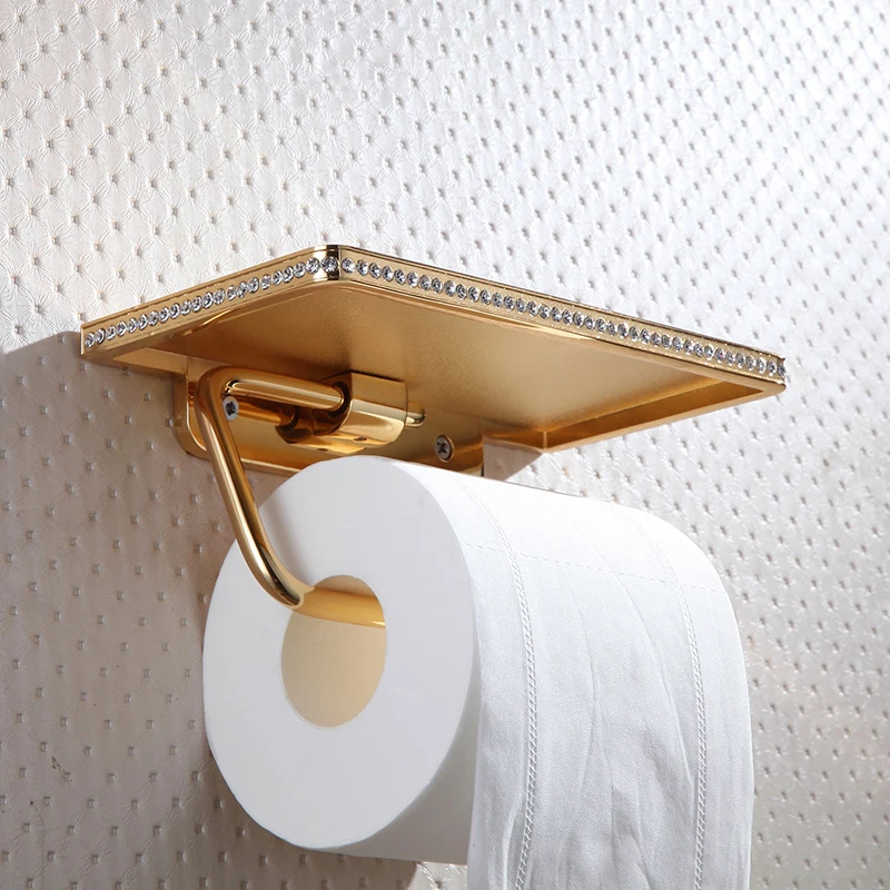 Туалетная платформа, катушка для бумаги, полностью медный золотой держатель для салфеток для мобильного телефона, коробка для салфеток для отеля2