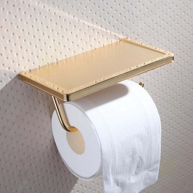 Туалетная платформа, катушка для бумаги, полностью медный золотой держатель для салфеток для мобильного телефона, коробка для салфеток для отеля3