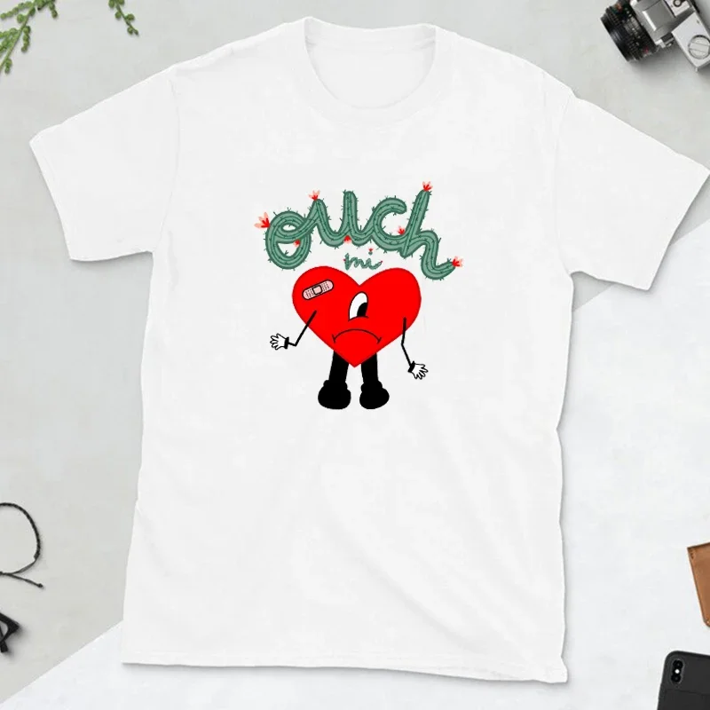 Футболка Bad Bunny Un Verano Sin Ti Album с короткими рукавами, милая модная летняя футболка для мужчин, женские и мужские футболки с графическим круглым вырезом.3
