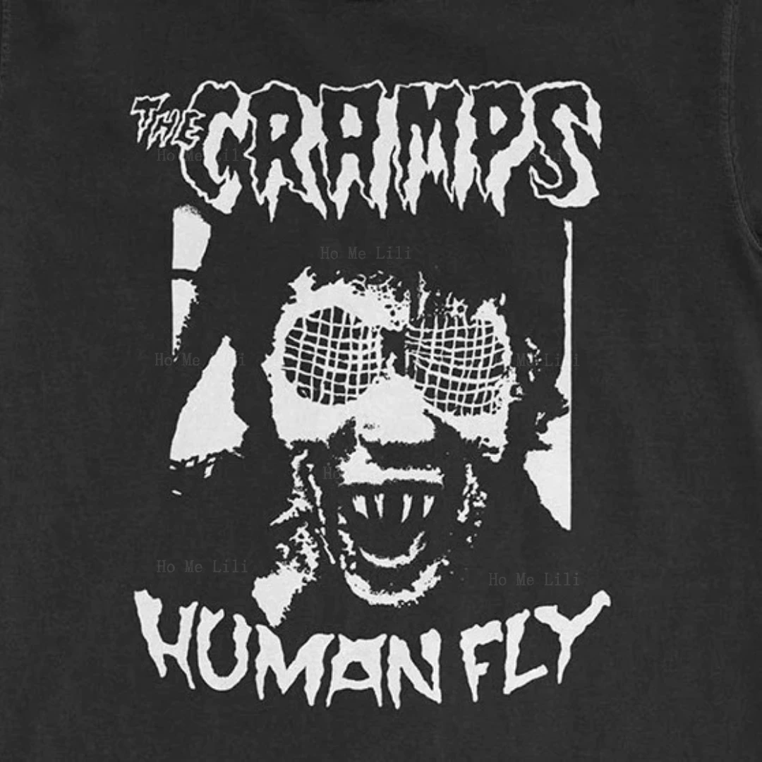Футболка Cramps Human Fly, топ из роскошного 100% хлопка, персонализированная футболка с коротким рукавом на заказ4