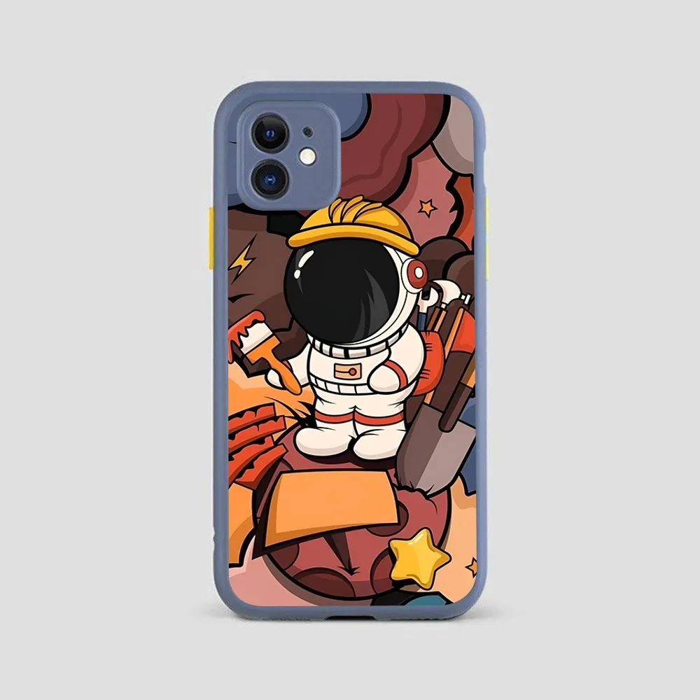 Чехол для телефона Space Astronaut Star Rocket для iPhone 14 11 12 13 Mini Pro Max 8 7 Plus X XR XS MAX с полупрозрачной матовой крышкой4