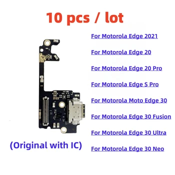 10 Шт./Лот USB Зарядное Устройство Док-Станция Разъем Платы Порт Зарядки Гибкий Кабель Для Motorola Moto Edge 20 S Pro 30 Fusion Ultra Neo 2021