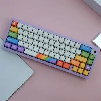 129 Клавиш PBT Rainbow Rainbow Keycap Термосублимационная Механическая клавиатура Keycaps Компьютерные Аксессуары
