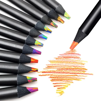 1Шт 8 цветов Градиентные радужные карандаши, цветные карандаши, Разноцветные карандаши для художественного рисования, раскрашивания эскизов Случайным образом