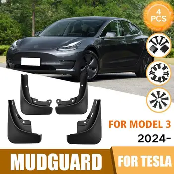 2024 Новые Брызговики Для Tesla Model 3 Highland 2016-2024 Защита Автомобильной Краски От Брызг Грязи На Крыло Автомобильные Аксессуары