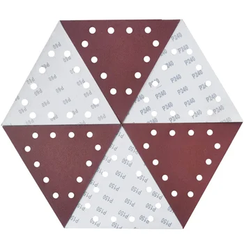 30 Штук треугольной наждачной бумаги с крючками и петлями 11-1/4 дюйма для шлифовальной машины для гипсокартона - по 5 штук каждая 60 80 100 120 150 240 Наждачная бумага