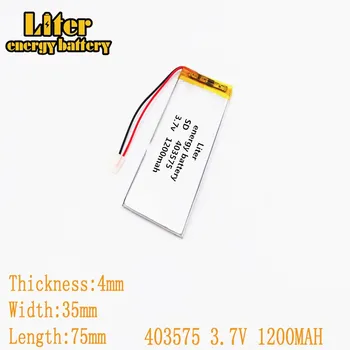403575 3,7 В 1200 мАч Литий-Полимерный Li-Po литий-ионный Аккумуляторные батареи для Mp3 MP4 MP5 GPS мобильный Bluetooth