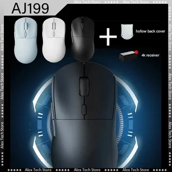 AJAZZ AJ199 Беспроводная мышь 2,4 ГГц, двухрежимный датчик Paw3395 с разрешением 26000 точек на дюйм, перезаряжаемая оптическая игровая мышь с 6 кнопками, подарки