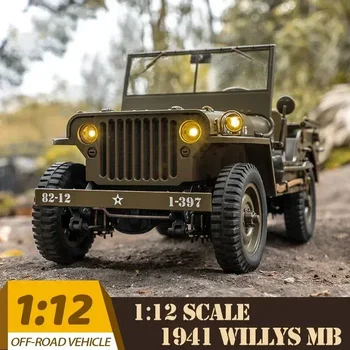 Fms 1:12 1941 Для Willys Mb Scaler Willys Jeep 2,4 g 4wd Rtr Гусеничный Скалолазный Масштаб Военный Грузовик Багги Радиоуправляемая Модель Автомобиля Для Взрослых Детей