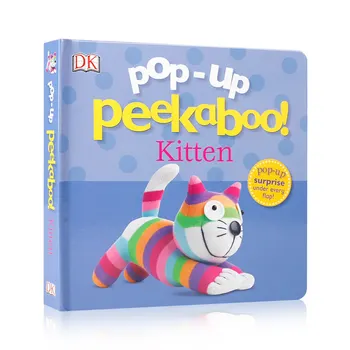 MiluMilu English Original Export всплывающее окно Peekaboo Kitten Pop-up для детей 3-5 лет, исследующих мир.
