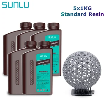 SUNLU 5 кг Стандартная Жесткая УФ-Смола 405 нм С Низким Запахом Быстрое Отверждение Хорошая Точность для ЖК-3D-принтеров Материалы Легко Печатаются Отверждение