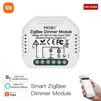 Xiaomi Tuya ZigBee 3.0 Smart Light Switch Relay Module 1/2 Way Smart Life / Управление приложением Tuya Работает с Alexa Google Home Yandex
