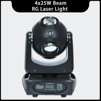 YUER 4x25 Вт RGBW LED RG Лазерный Луч Движущийся Головной Свет Сценические Огни Проектор DMX для DJ Бара Дискотеки Вечерние Внутреннего Рождественского Освещения