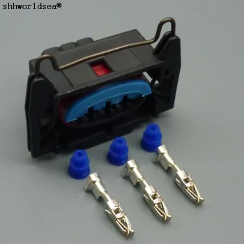 shhworldsea 3-контактный автомобильный разъем, датчик DJ7038A-3.5-21, черный корпус, водонепроницаемый разъем для подключения жгута проводов.