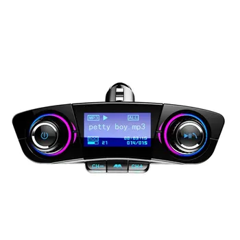 Автомобильный адаптер Bluetooth 5.0, FM/AUX передатчик, MP3-плеер, Автоматическая Беспроводная громкая связь, Двойное зарядное устройство USB, светодиодный экран