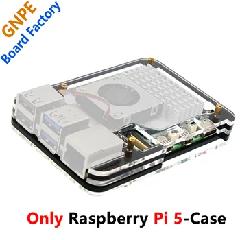Акриловый чехол для Raspberry Pi 5, 5-слойный акриловый чехол для официального радиатора активного кулера Pi5