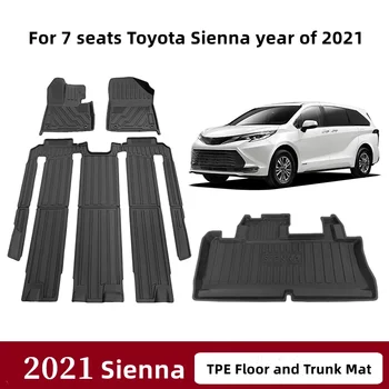 Аксессуары Для Интерьера Автомобиля Custom Fit Автомобильный Коврик Для Toyota Sienna 2021-2024 7 Мест TPE ECO Material Коврик Для Багажника С Левосторонним управлением