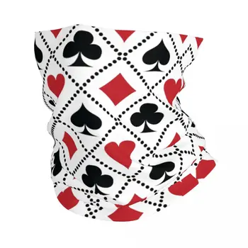 Бандана с рисунком игральной карты, гетры, Ветрозащитный шарф для лица, женский Мужской головной убор для игроков в покер, балаклава-трубка