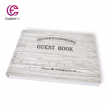 Бесплатная доставка Свадебная персонализированная гостевая книга в деревенском стиле GB004V