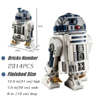 В наличии 75308 НОВЫЙ FIT 2314ШТ Робот Star Space Union R2D2 Модель R2-D2 Фигурки Строительный Блок Кирпичи Мальчик Подарок На День Рождения Игрушка Малыш