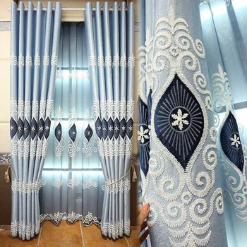 Высококачественные европейские шторы с вышивкой для гостиной, красивые шторы с ангельским глазом, затемняющие и теплоизоляционные шторы