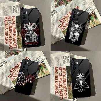 Демонический Сатанинский Чехол Для Телефона Xiaomi 13 10 10T 11i 11T Redmi Note 11 8 11S Pro Poco M4 F3 X3 2023 Стеклянная Дизайнерская Задняя Крышка