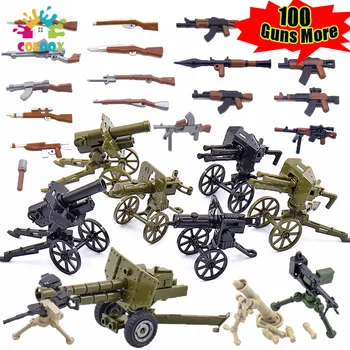 Детские Игрушки WW2 Guns Строительные Блоки Черный Зеленый Военный Армейский Миномет SMG Bren AK47 RPG Кирпичи Игрушки Для Детей Рождественские Подарки