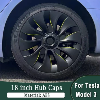 Для Tesla Модель 3 2020-2022 18-дюймовая Защита Колес Декоративные Колпачки Ступицы 4шт Крышка Ступицы Модификация Автомобиля Внешняя Отделка Шин