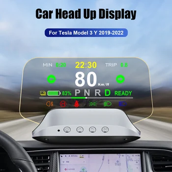 Для Tesla модель 3 Y 2019-2022 Набор цифровой сигнализации HUD автомобильный головной дисплей Спидометр обороты в минуту Зеркальный проектор T3