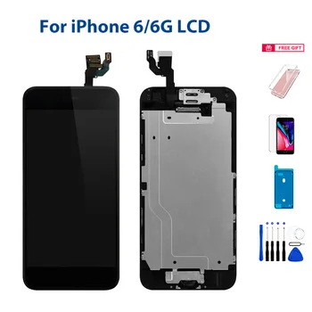 ЖК-Дисплей Для iPhone 6 6G Display Полный Комплект Для Замены 3D Сенсорного экрана В Комплекте С Цифрователем + Фронтальная Камера + Динамик + Инструменты