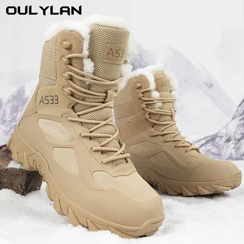 Зимняя теплая обувь, Альпинистские ботильоны, походная обувь для скалолазания, мужские и женские пустынные зимние ботинки, Прочная тренировочная обувь, ботильоны