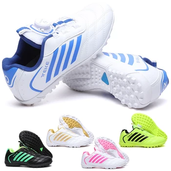 Индивидуальность, Стильные и удобные кроссовки для тренировок для мальчиков и девочек, кроссовки для внутреннего и наружного газона, молодежные студенческие футбольные бутсы 29-39#