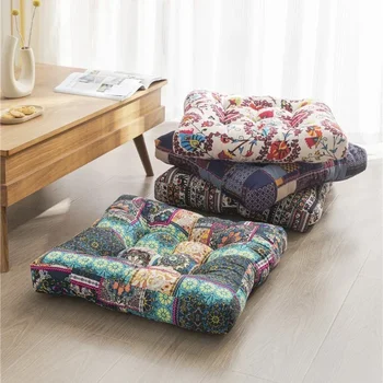 Квадратная подушка для сидения на полу с твердым ворсом, толстая подушка для йоги, подушки для сидения на балконном стуле, подушка