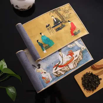 Китайское профессиональное кухонное полотенце с тряпичной росписью, супер Впитывающий высококачественный набор для чистки чая, Аксессуары для ковриков для чашек