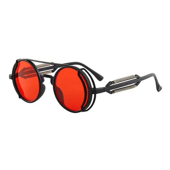 Классические солнцезащитные очки в готическом стиле в стиле стимпанк, роскошный бренд, Дизайнерские Высококачественные мужские и женские солнцезащитные очки в круглой оправе в стиле ретро из ПК