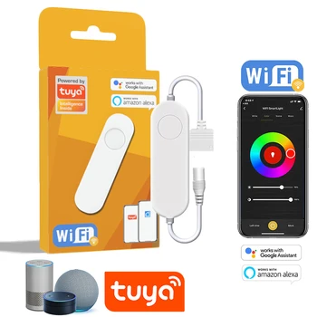Контроллер TUYA RGB, WIFI-диммер, 12-24 В, контроллер Smartlife для светодиодной ленты RGB, 4-контактный контроллер, работа с Alexa, Google Assistant