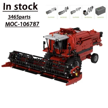Красная Новая модель MOC-106787RC Электрическая версия Ground farming harvester3465 Детали для изготовления блоков на заказ, Игрушки для взрослых на день рождения