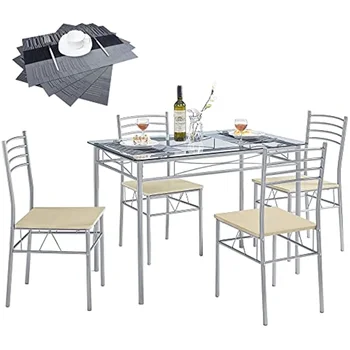 Кухонные обеденные столы и стулья VECELO из 4, 5 предметов, экономия места