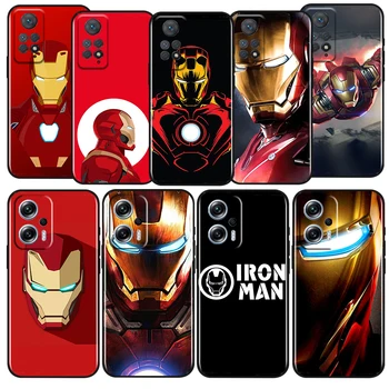 Логотип Marvel Iron Man Для Xiaomi Redmi Note 12 11 11T 11S 10 10T 9 8 7 6 5 Pro Plus 5G 4G Силиконовый Черный Чехол Для Телефона