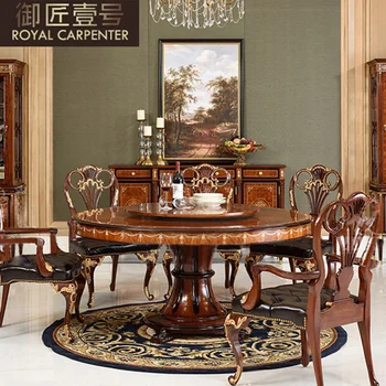 Мебель для британских ресторанов из массива дерева в европейском и американском стиле с поворотным столом, круглым столом, комбинацией стола и стула