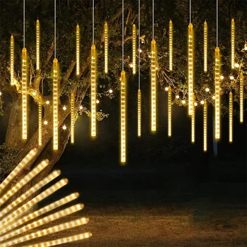 Метеоритный дождь Thrisdar, гирлянды из капель дождя, 50 см, 288 светодиодов, водонепроницаемые гирлянды из сосулек для свадьбы, Рождественского декора сада