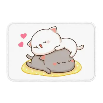 Милый коврик с персиковым котом Моти, противоскользящий коврик для ванной, кухонный коврик, Сад, Гаражная дверь, пол, Входной ковер