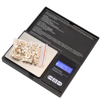 Мини-цифровые весы для ювелирных изделий Граммовый вес для кухни 200 г-0,01 г, 1 шт. точный ЖК-дисплей с высокоточной подсветкой, карманный электрический