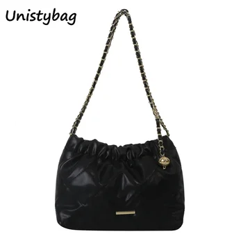 Модная женская сумка на цепочке Unistybag, роскошная сумка через плечо, женская сумка-ведро, дизайнерские сумки подмышками, сумка-тоут, кошелек