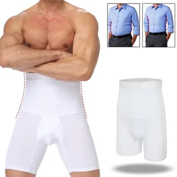 Мужские шорты для похудения Body Shaper Waist Trainer, корректирующее белье с высокой талией, моделирующие трусики, трусы-боксеры, эластичное нижнее белье для контроля живота