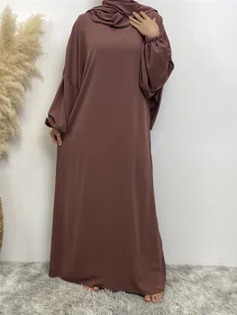 Мусульманское Молитвенное Платье Абая Исламская Одежда Женщины Джилбаб Цельный Халат С Капюшоном И Длинным Рукавом Дубай Саудовская Черная Мантия Турецкая Скромность