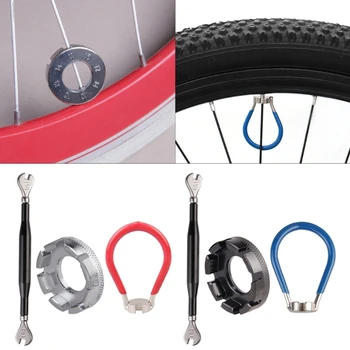 Набор из 3 инструментов для регулировки велосипедных спиц, гаечный ключ для шоссейного велосипеда, инструмент для крепления велосипеда, правильный набор инструментов для велосипеда