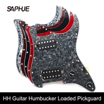 Накладка для гитары HH Электрическая и два черных хамбакера с предварительно подключенной пластиной для царапин в сборе, многоцветная