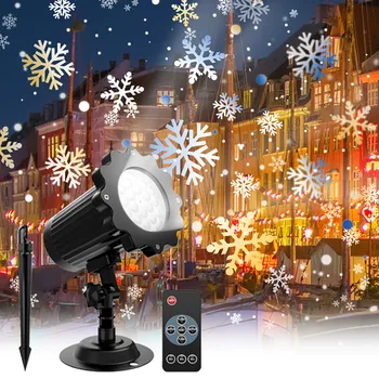 Наружный пульт дистанционного управления Рождественский Лазерный прожектор в виде снежинки, проектор для снегопада IP65, лампа для лазерного проектора для сада с движущимся снегом